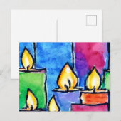 Carte de vacances aux chandelles colorées (Devant / Derrière)