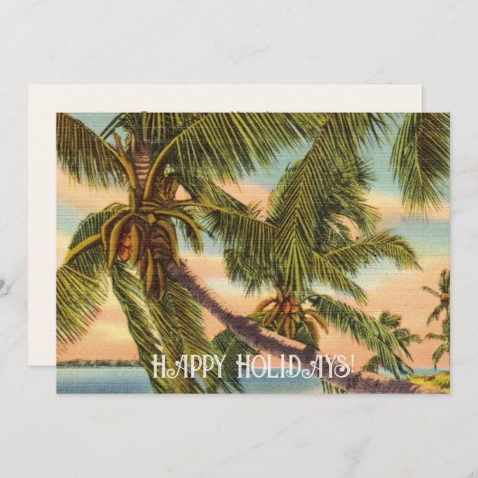Carte de vacances aux palmiers à noix de coco (Devant / Derrière)