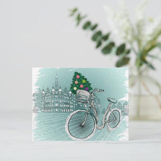 Carte de vacances avec arbre de vacances (Debout devant)