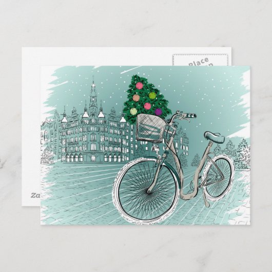 Carte de vacances avec arbre de vacances (Devant / Derrière)