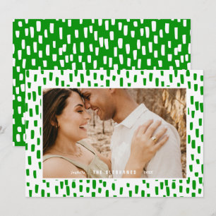 Carte de vacances avec cadre de photo vert brillan