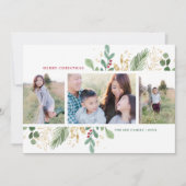 Carte de vacances avec cadre multi-photo de feuill (Devant)