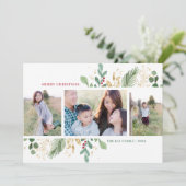 Carte de vacances avec cadre multi-photo de feuill (Debout devant)