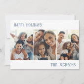 Carte de vacances avec collage photo moderne bleu (Devant)