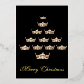 Carte de vacances avec couronne de fête en feuille (Recto)