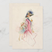 Carte de vacances avec mère et fille victorienne s (Devant / Derrière)