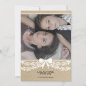 Carte de vacances avec nœud et guirlande blanc rus (Devant)