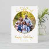 Carte de vacances avec ornement à ruban fantaisist (Debout devant)