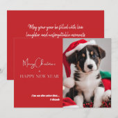 Carte de vacances avec photo de chien mignon (Devant / Derrière)