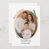 Carte de vacances avec photo encadrée ovale (Devant / Derrière)