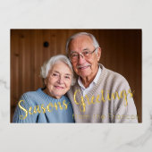 Carte de vacances avec photo et feuille d'aluminiu (Recto)