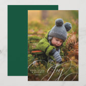 Carte de vacances avec photo joyeuse et écriture h (Devant / Derrière)