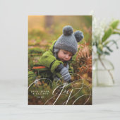 Carte de vacances avec photo joyeuse et écriture h (Debout devant)