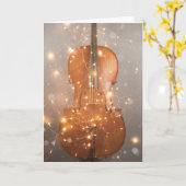Carte de vacances avec violoncelle magique avec ne (Fleur jaune)
