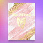 Carte de vacances Be Mine Pink Faux Parties scinti