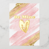 Carte de vacances Be Mine Pink Faux Parties scinti (Recto)
