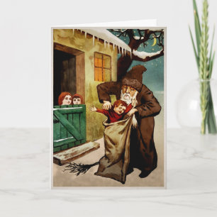 Carte de vacances Belsnickel vintage