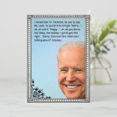 Carte de vacances Biden personnalisable (Debout devant)