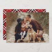 Carte de vacances Bienheureuse Blanc (Devant / Derrière)