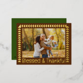 Carte de vacances Bienheureuse et Fière Feuille Bo (Recto/Verso)