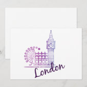 Carte de vacances Big Ben à l'aquarelle Londres – (Devant / Derrière)