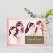 Carte de vacances Bio Rose Grunge 2 Photo (Debout devant)