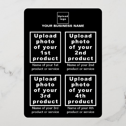 Carte de vacances Black Business Marque pour le No (Verso)