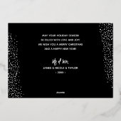 Carte de vacances Black Damask Foil (Verso)