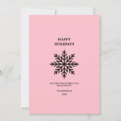 Carte de vacances Black Pink Minimalist Snowflake (Devant)