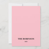 Carte de vacances Black Pink Minimalist Snowflake (Dos)