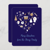 Carte de vacances bleu marine (Devant / Derrière)