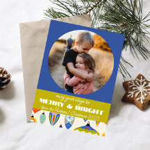 Carte de vacances Blue and Green Retro