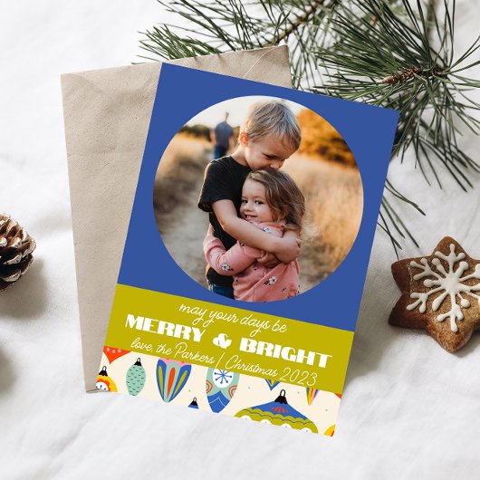 Carte de vacances Blue and Green Retro