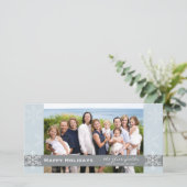 Carte de vacances Blue and Grey Snowflake (Debout devant)