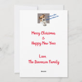Carte de vacances Blue Christmas Cute Jack Russell (Dos)