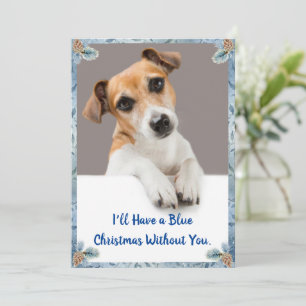 Carte de vacances Blue Christmas Cute Jack Russell