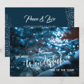 Carte de vacances Blue Christmas Tree (Devant / Derrière)