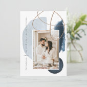 Carte de vacances Blue Navy Boho Modern Geometry P (Debout devant)