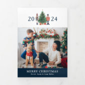 Carte de vacances Blue Photo Triple (Page de couverture)