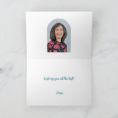 Carte de vacances Blue Poinsettia non traditionnel (Intérieur)