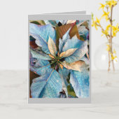 Carte de vacances Blue Pointsettia (Fleur jaune)