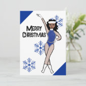 Carte de vacances Blue Snow Dancer B (Debout devant)