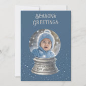 Carte de vacances Blue Snow Globe (Devant)