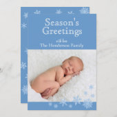 Carte de vacances Blue Snowflakes (Devant / Derrière)