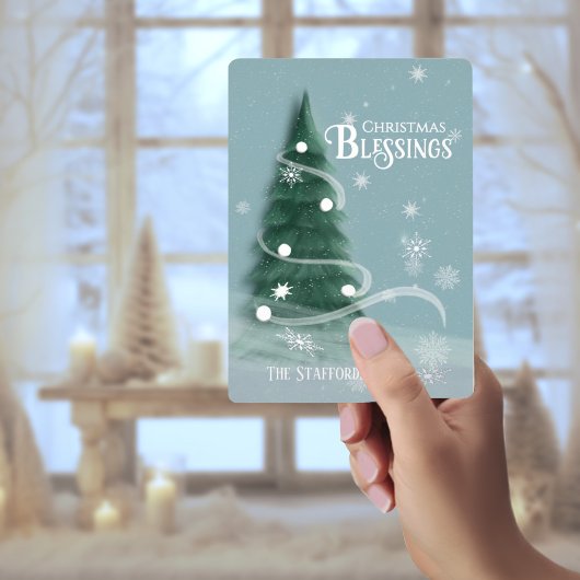 Carte de vacances Blue Spruce Foil