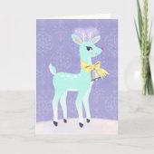 Carte de vacances Blue Vintage Reindeer (Devant)