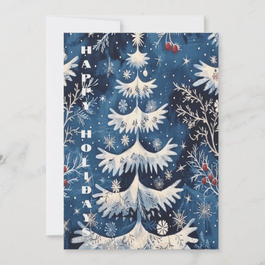 Carte de vacances Blue White Christmas Tree (Devant)