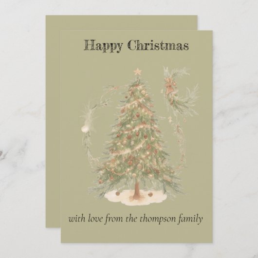 Carte de vacances Boho Christmas Flat (Devant / Derrière)