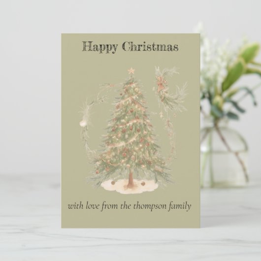 Carte de vacances Boho Christmas Flat (Debout devant)