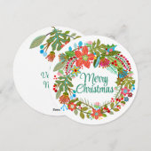 Carte de vacances Boho Christmas Wreath (Devant / Derrière)
